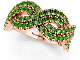 Rose gold Pavé Round Peridot Infinity Twist Band with Shared Prong Setting_7