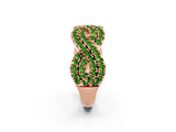 Rose gold Pavé Round Peridot Infinity Twist Band with Shared Prong Setting_8