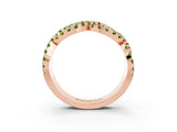 Rose gold Pavé Round Peridot Infinity Twist Band with Shared Prong Setting_9
