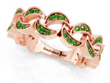 Rose gold Pavé Round Peridot Interlocking Eternity Band with Bezel Prong Setting_7