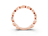 Rose gold Pavé Round Peridot Interlocking Eternity Band with Bezel Prong Setting_9