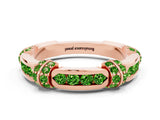 Rose gold Pavé Round Peridot Link Band with Bezel Setting_30