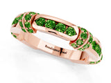 Rose gold Pavé Round Peridot Link Band with Bezel Setting_31