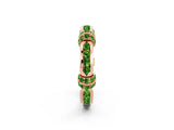 Rose gold Pavé Round Peridot Link Band with Bezel Setting_32