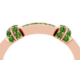 Rose gold Pavé Round Peridot Link Band with Bezel Setting_34