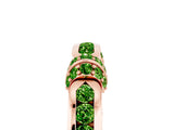 Rose gold Pavé Round Peridot Link Band with Bezel Setting_35