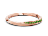Rose gold Pavé Round Peridot Twist Band_24
