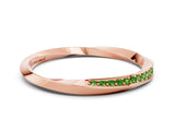 Rose gold Pavé Round Peridot Twist Band_6