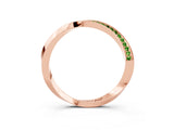 Rose gold Pavé Round Peridot Twist Band_9