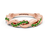 Rose gold Pavé Round Peridot Twist Eternity Band with Shared Prong Setting_30