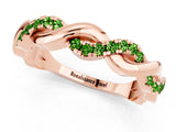 Rose gold Pavé Round Peridot Twist Eternity Band with Shared Prong Setting_31