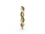Rose gold Pavé Round Peridot Twist Eternity Band with Shared Prong Setting_32