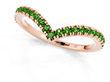 Rose gold Pavé Round Peridot V-Shaped Chevron Band with Shared Prong Setting_7
