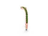 Rose gold Pavé Round Peridot V-Shaped Chevron Band with Shared Prong Setting_8