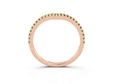 Rose gold Pavé Round Peridot V-Shaped Chevron Band with Shared Prong Setting_9