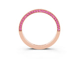 Rose gold Pavé Round Pink Sapphire Channel Set Band_21
