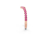 Rose gold Pavé Round Pink Sapphire Chevron Band with Shared Prong Setting_20
