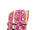 Rose gold Pavé Round Pink Sapphire Crossover Band with Bead Prong Setting_11
