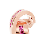 Rose gold Pavé Round Pink Sapphire Crossover Band with Channel Setting_23