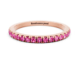 Rose gold Pavé Round Pink Sapphire Half Eternity Band with Shared Prong Setting_18
