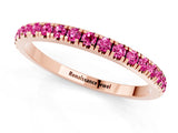 Rose gold Pavé Round Pink Sapphire Half Eternity Band with Shared Prong Setting_19