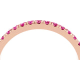 Rose gold Pavé Round Pink Sapphire Half Eternity Band with Shared Prong Setting_22