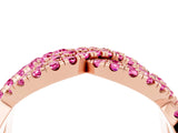 Rose gold Pavé Round Pink Sapphire Infinity Twist Band with Shared Prong Setting_10