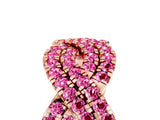 Rose gold Pavé Round Pink Sapphire Infinity Twist Band with Shared Prong Setting_11