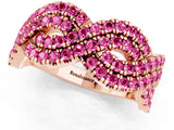 Rose gold Pavé Round Pink Sapphire Infinity Twist Band with Shared Prong Setting_7
