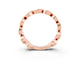 Rose gold Pavé Round Pink Sapphire Interlocking Eternity Band with Bezel Prong Setting_9