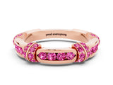 Rose gold Pavé Round Pink Sapphire Link Band with Bezel Setting_30