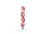 Rose gold Pavé Round Pink Sapphire Twist Eternity Band with Shared Prong Setting_20