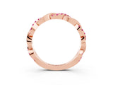 Rose gold Pavé Round Pink Sapphire Twist Eternity Band with Shared Prong Setting_21