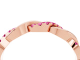 Rose gold Pavé Round Pink Sapphire Twist Eternity Band with Shared Prong Setting_22