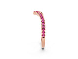 Rose gold Pavé Round Pink Sapphire V-Shaped Chevron Band with Shared Prong Setting_20