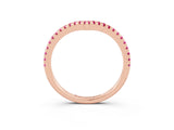 Rose gold Pavé Round Pink Sapphire V-Shaped Chevron Band with Shared Prong Setting_21