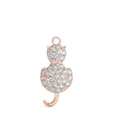 Rose gold Pavé Round Prong Set Cat Pendant 1