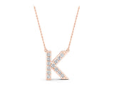 Rose gold Pavé Round Prong Set Initial Pendant_1
