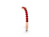 Rose gold Pavé Round Ruby Chevron Band with Shared Prong Setting_8