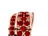 Rose gold Pavé Round Ruby Crossover Band with Bead Prong Setting_11