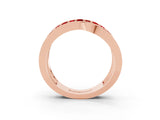 Rose gold Pavé Round Ruby Crossover Band with Bead Prong Setting_9