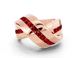Rose gold Pavé Round Ruby Crossover Band with Channel Setting_6