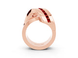 Rose gold Pavé Round Ruby Crossover Band with Channel Setting_9