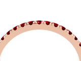 Rose gold Pavé Round Ruby Half Eternity Band with Shared Prong Setting_10