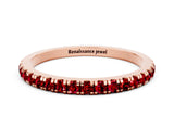 Rose gold Pavé Round Ruby Half Eternity Band with Shared Prong Setting_6