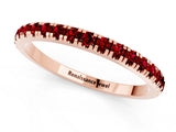 Rose gold Pavé Round Ruby Half Eternity Band with Shared Prong Setting_7