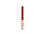 Rose gold Pavé Round Ruby Half Eternity Band with Shared Prong Setting_8
