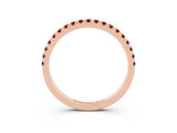 Rose gold Pavé Round Ruby Half Eternity Band with Shared Prong Setting_9