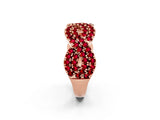 Rose gold Pavé Round Ruby Infinity Twist Band with Shared Prong Setting_8