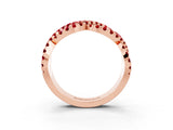 Rose gold Pavé Round Ruby Infinity Twist Band with Shared Prong Setting_9